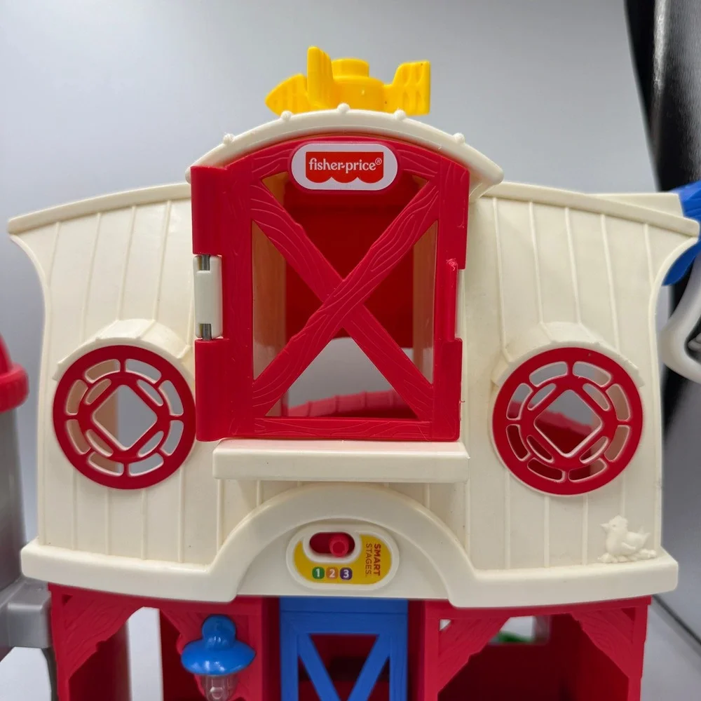 Fisher-Price Little People Caring for Animals Farm Toddler Playset Red White